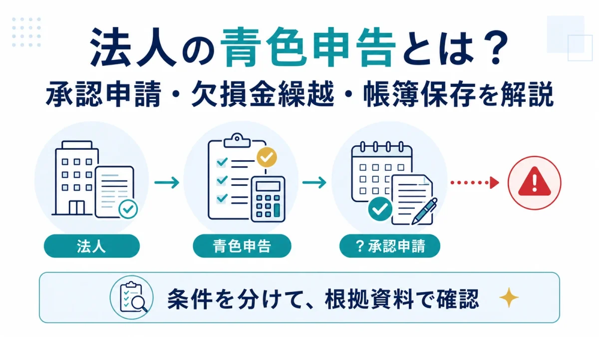 法人の青色申告とは？承認申請・欠損金繰越・帳簿保存を解説