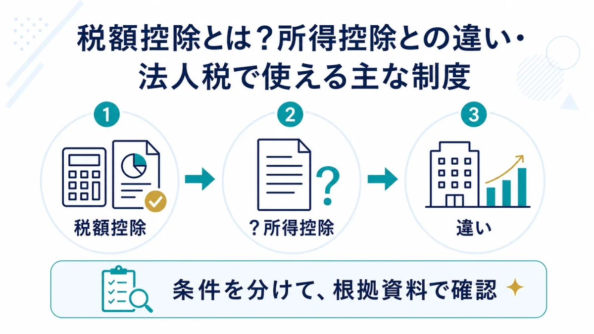 税額控除とは？所得控除との違い・法人税で使える主な制度