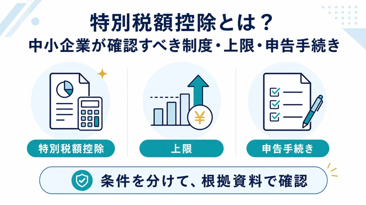 特別税額控除とは？中小企業が確認すべき制度・上限・申告手続き