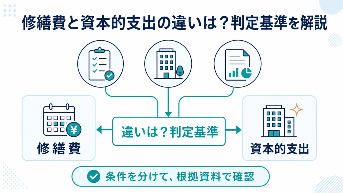 修繕費と資本的支出の違いは？判定基準を解説