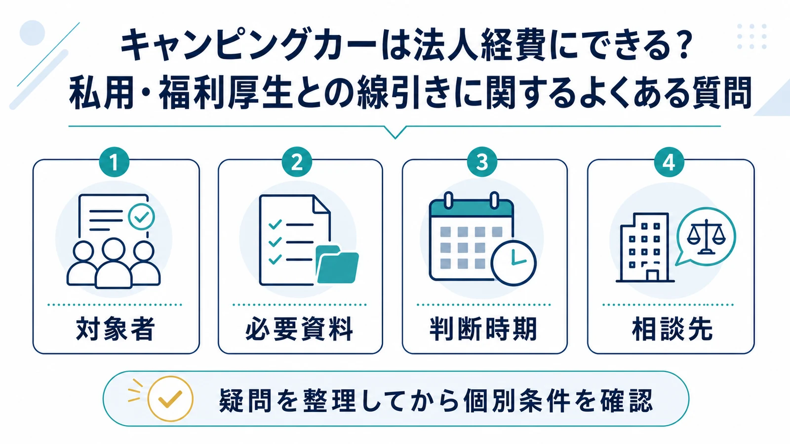 キャンピングカーは法人経費にできる？私用・福利厚生との線引きに関するよくある質問