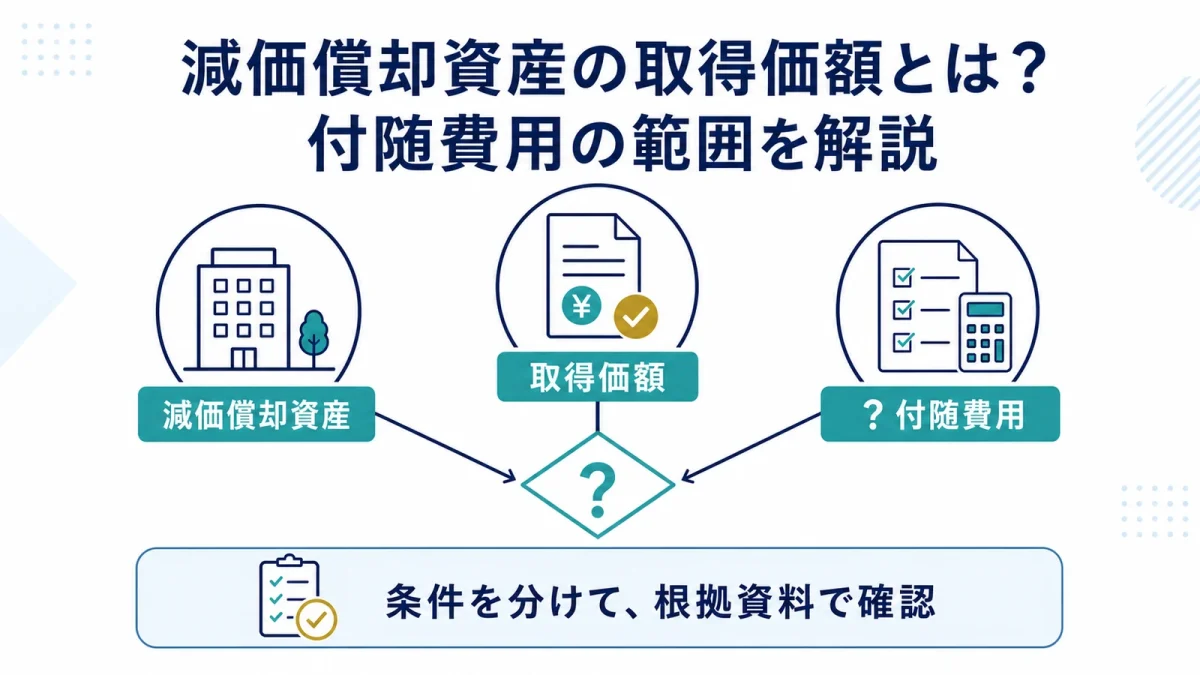 減価償却資産の取得価額とは？付随費用の範囲を解説