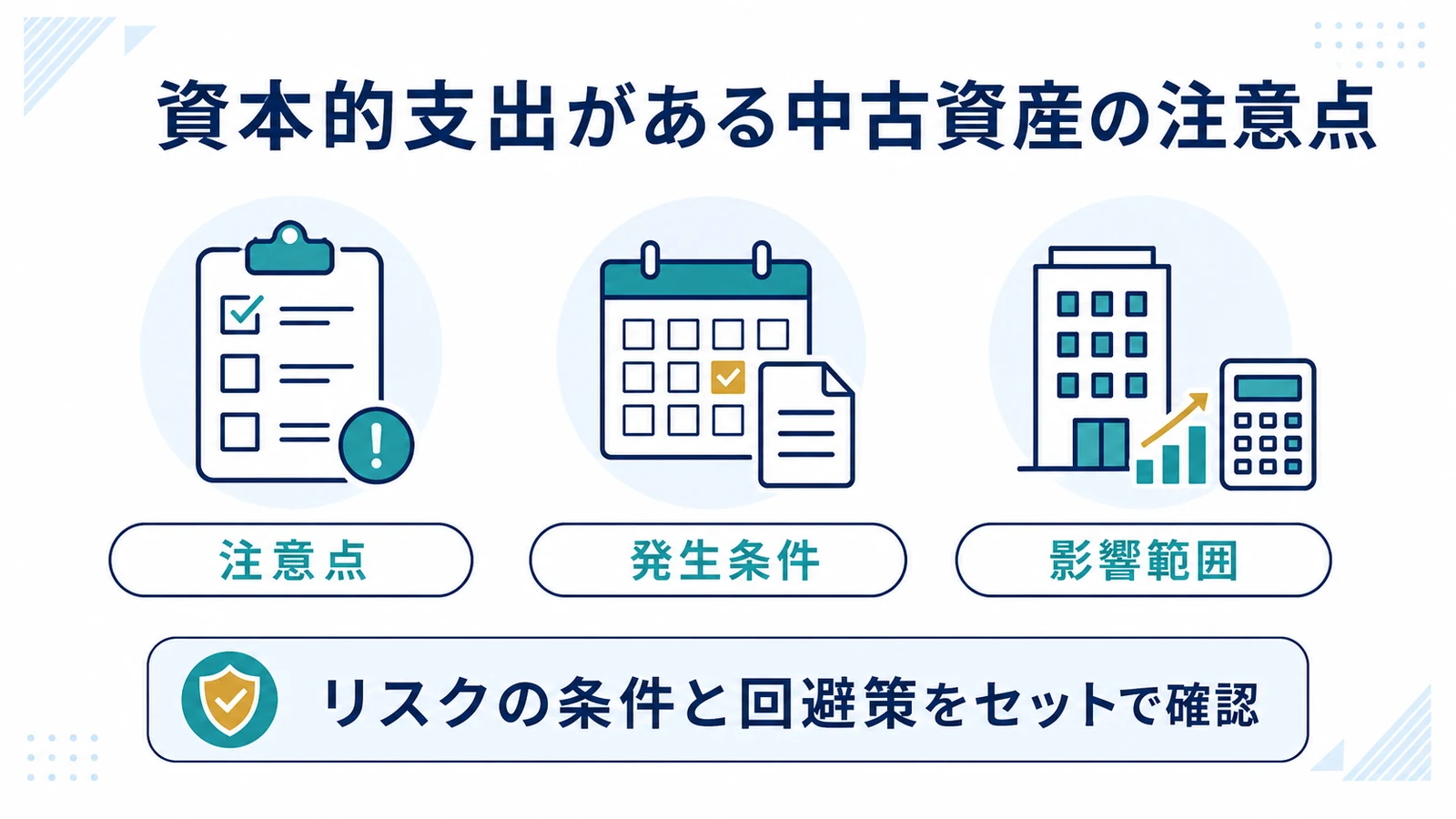 資本的支出がある中古資産の注意点
