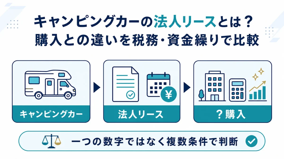キャンピングカーの法人リースとは？購入との違いを税務・資金繰りで比較