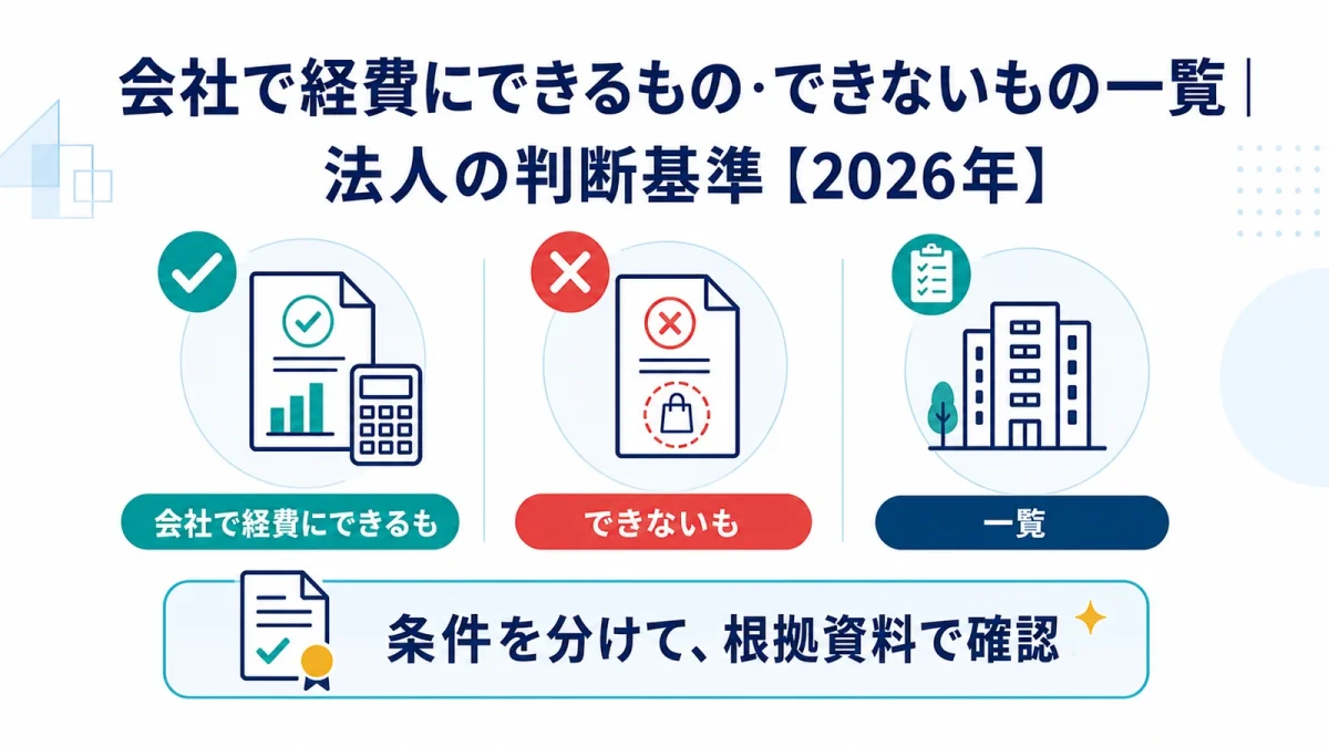会社で経費にできるもの・できないもの一覧｜法人の判断基準【2026年】