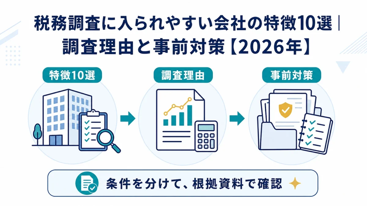 税務調査に入られやすい会社の特徴10選｜調査理由と事前対策【2026年】