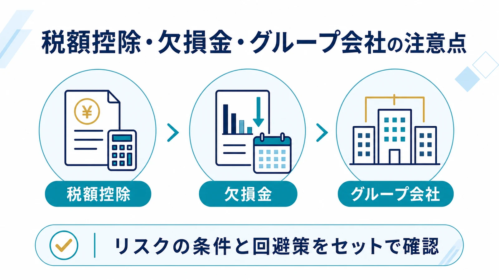 税額控除・欠損金・グループ会社の注意点