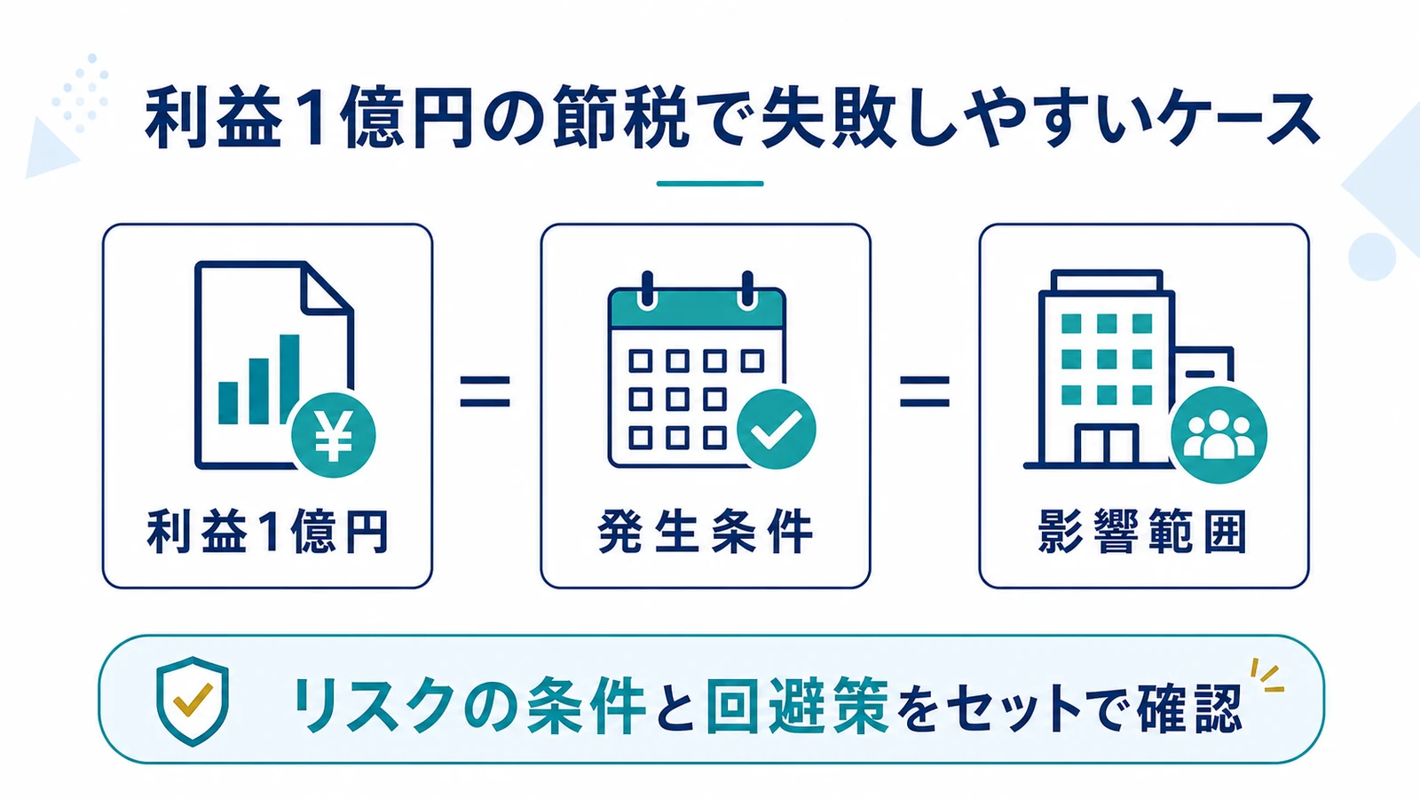 利益1億円の節税で失敗しやすいケース