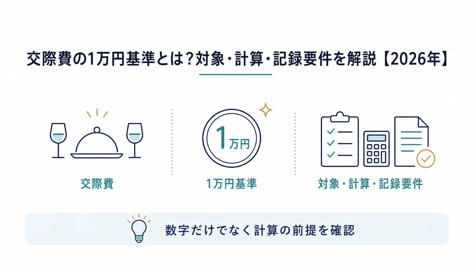 交際費の1万円基準とは？対象・計算・記録要件を解説【2026年】