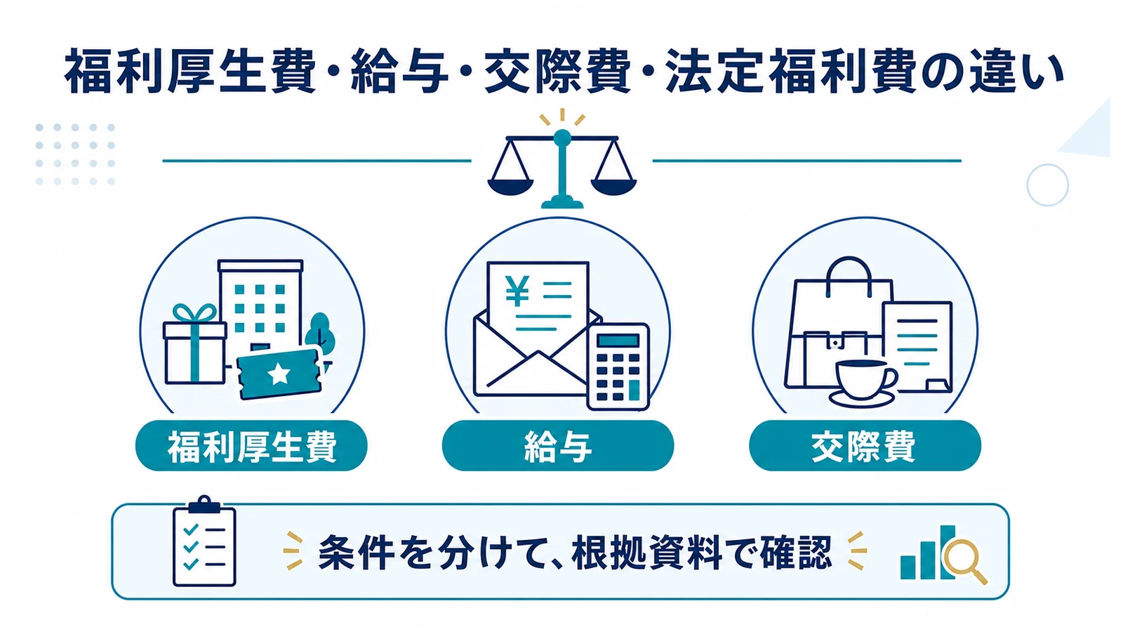 福利厚生費・給与・交際費・法定福利費の違い
