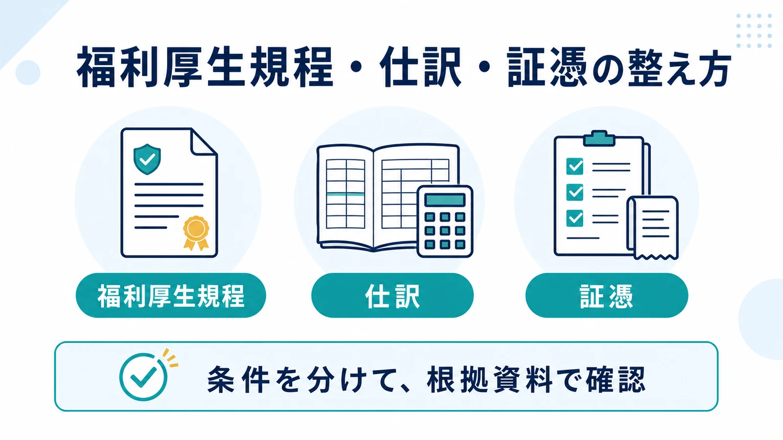 福利厚生規程・仕訳・証憑の整え方
