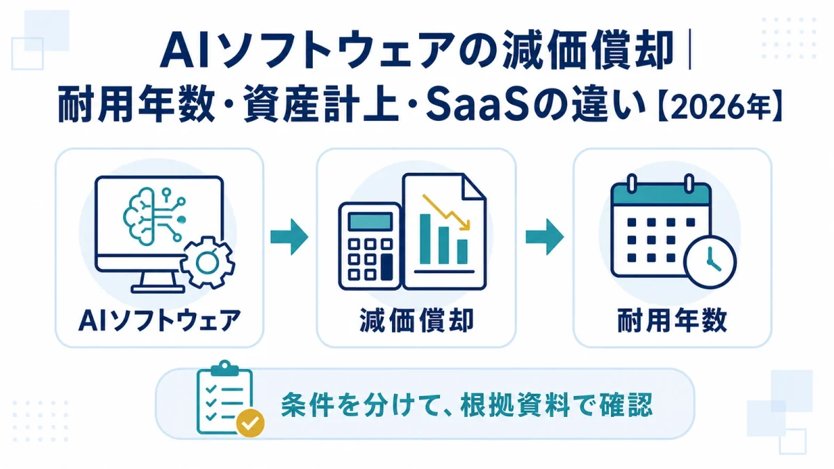 AIソフトウェアの減価償却｜耐用年数・資産計上・SaaSの違い【2026年】