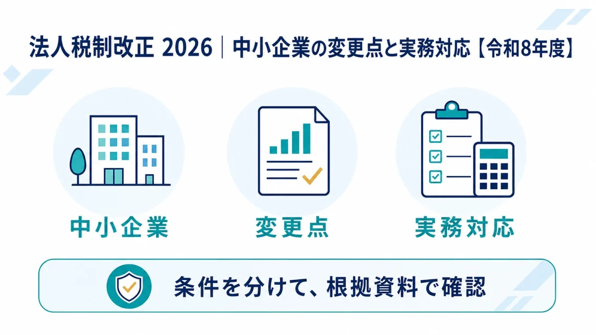 法人税制改正 2026｜中小企業の変更点と実務対応【令和8年度】
