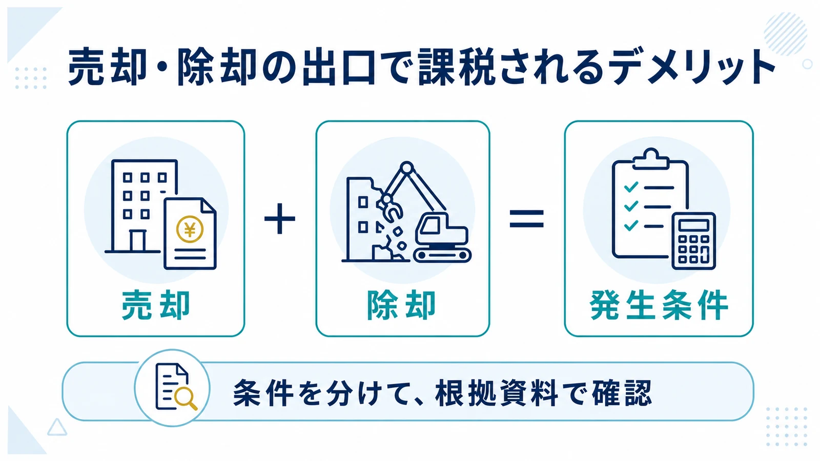 売却・除却の出口で課税されるデメリット