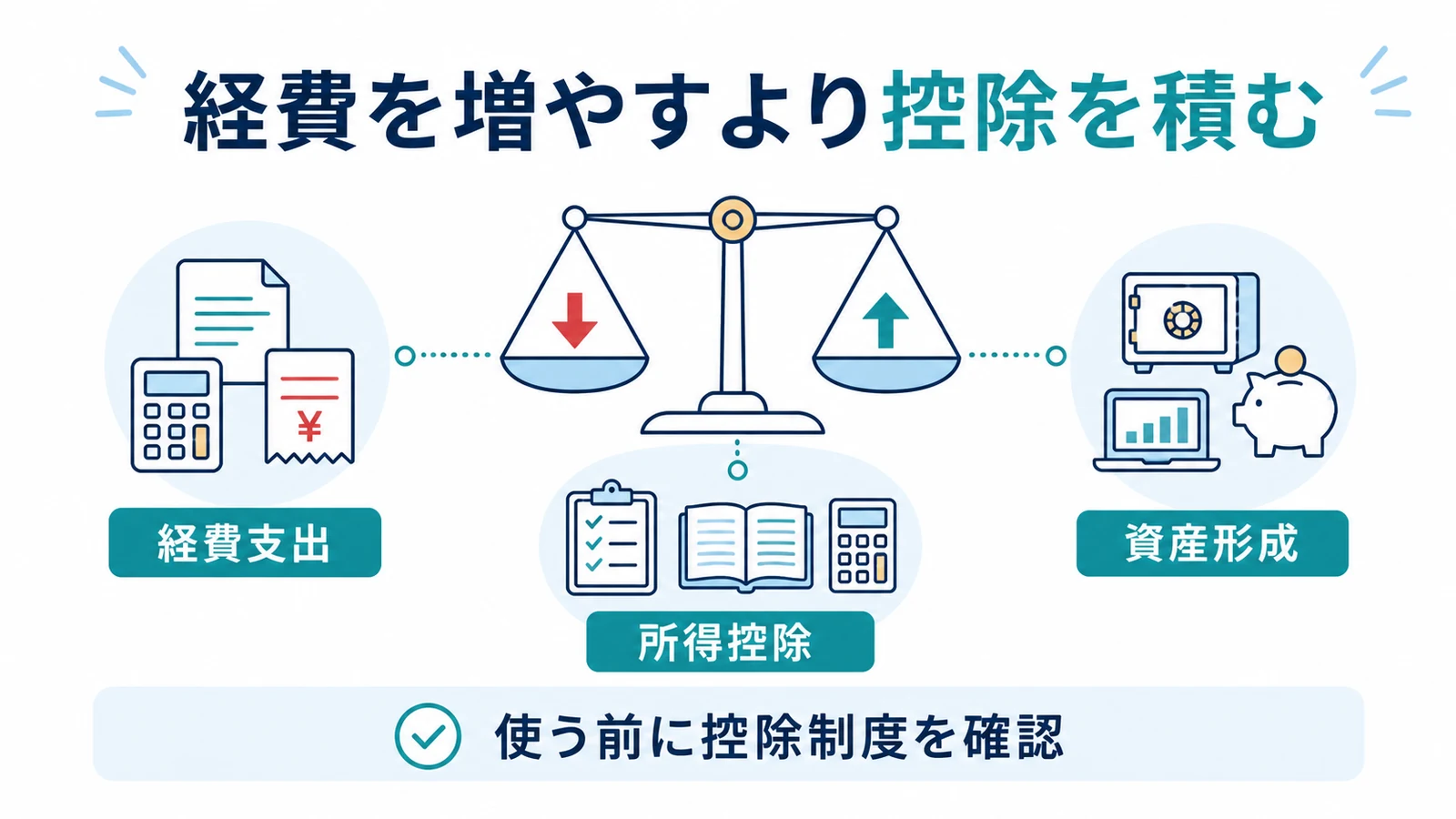 経費を増やすより控除を積む