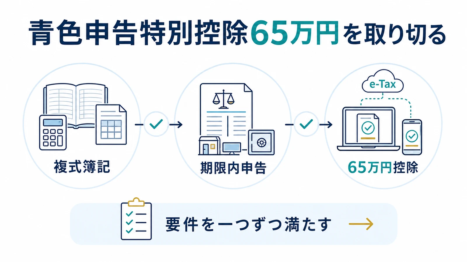 青色申告特別控除65万円を取り切る