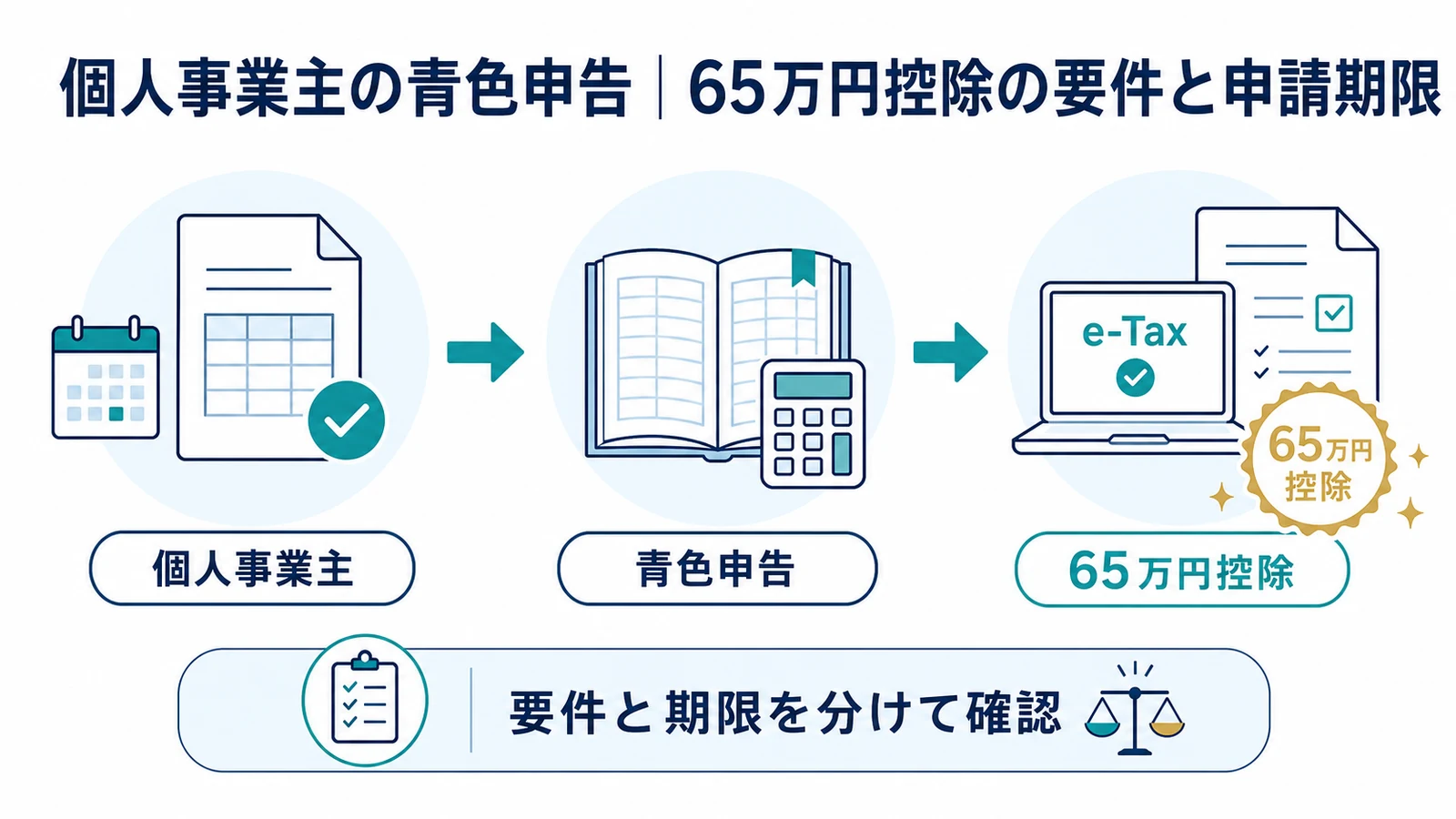 個人事業主の青色申告｜65万円控除の要件と申請期限