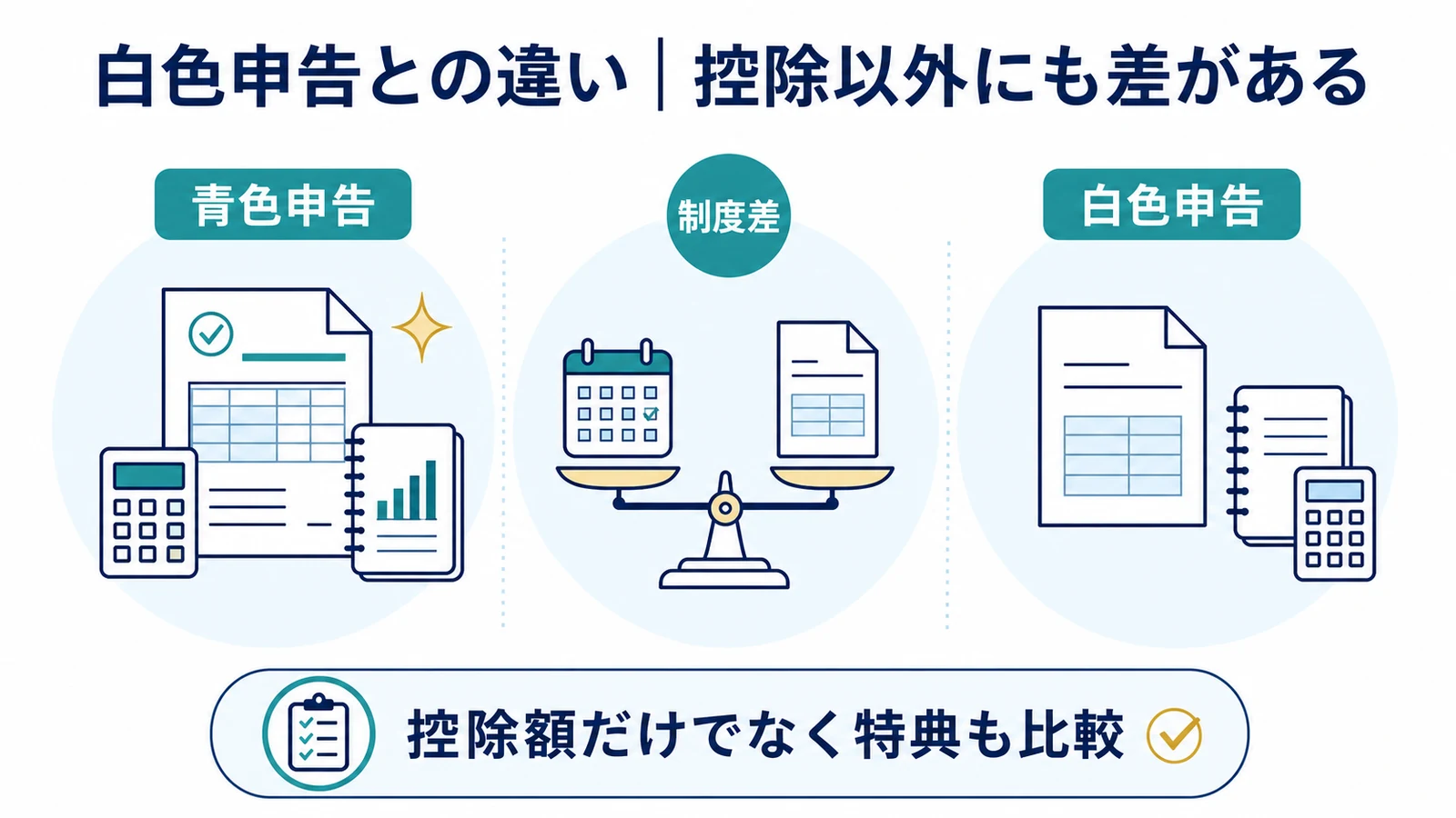 白色申告との違い｜控除以外にも差がある
