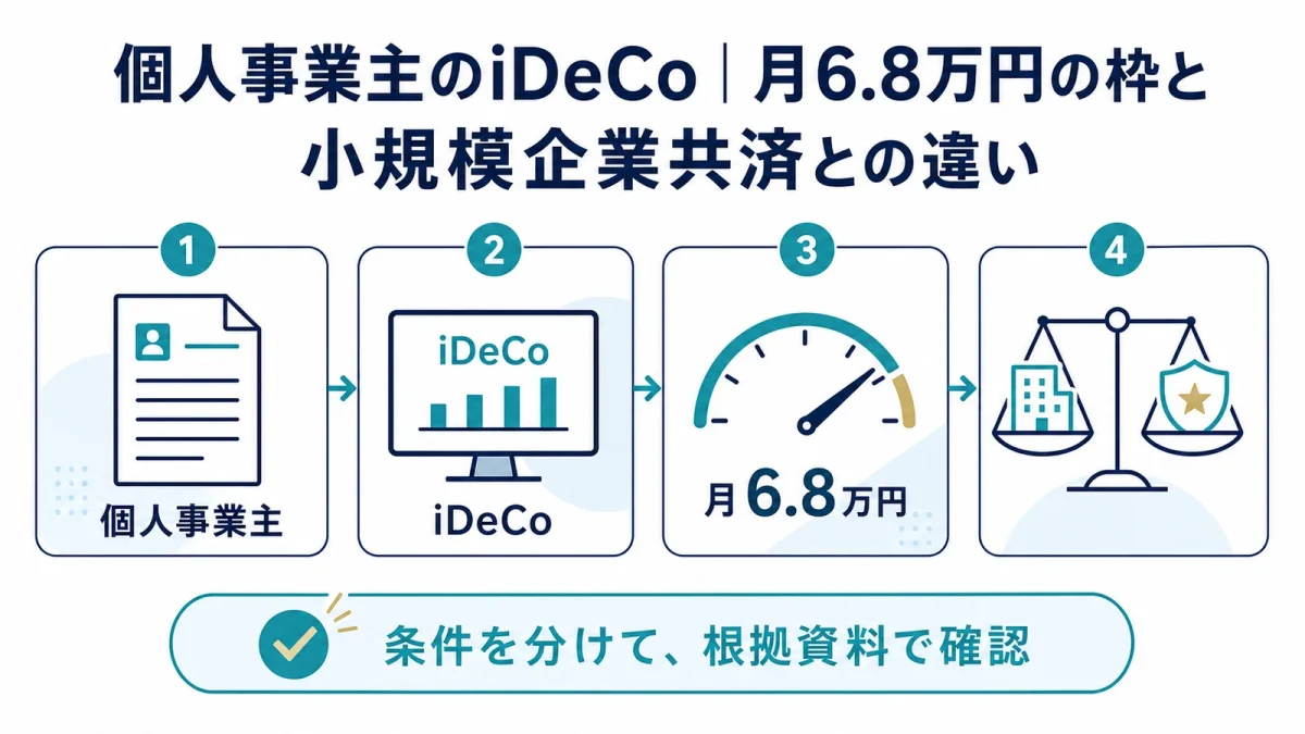個人事業主のiDeCo｜月6.8万円の枠と小規模企業共済との違い