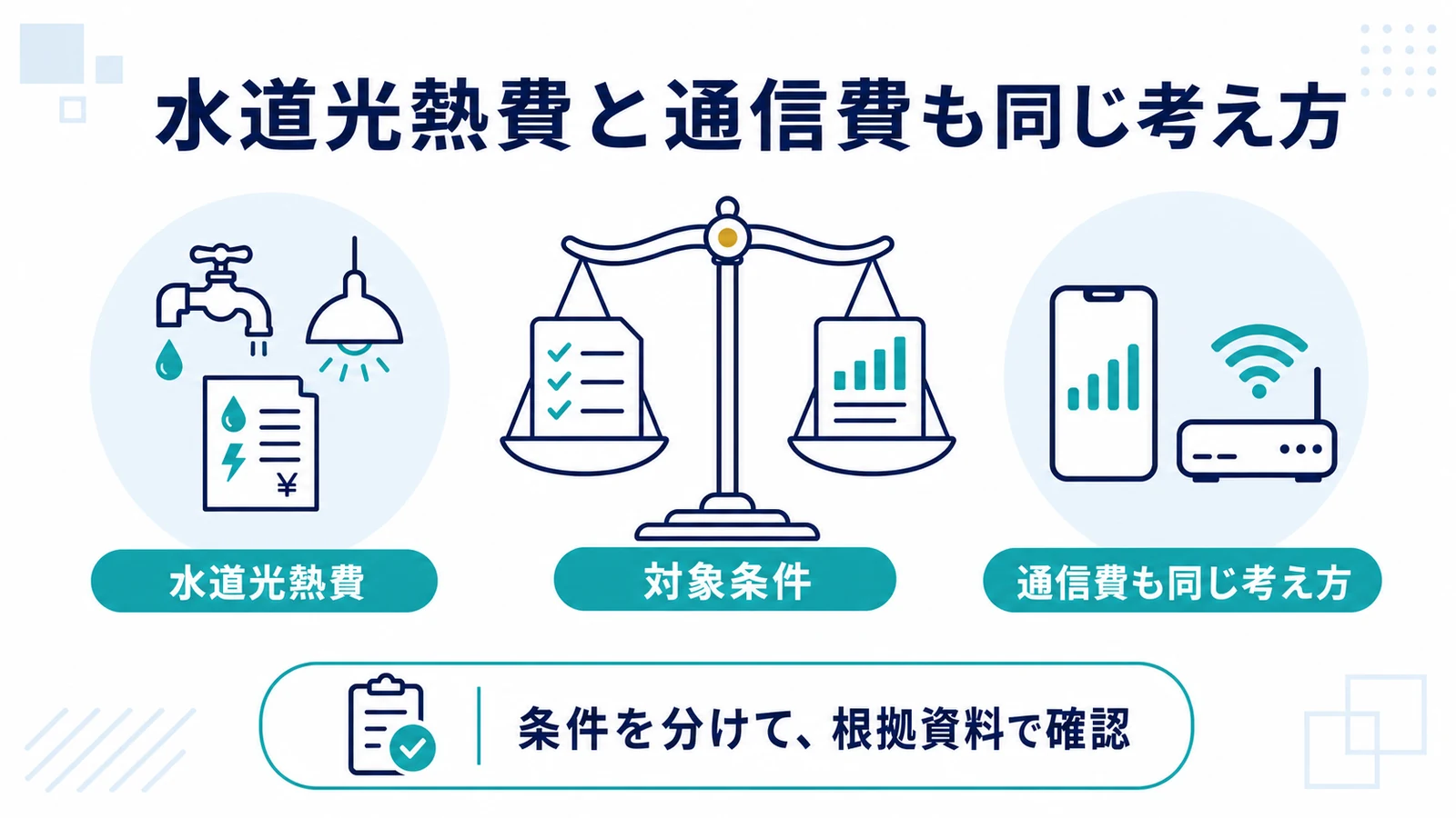 水道光熱費と通信費も同じ考え方