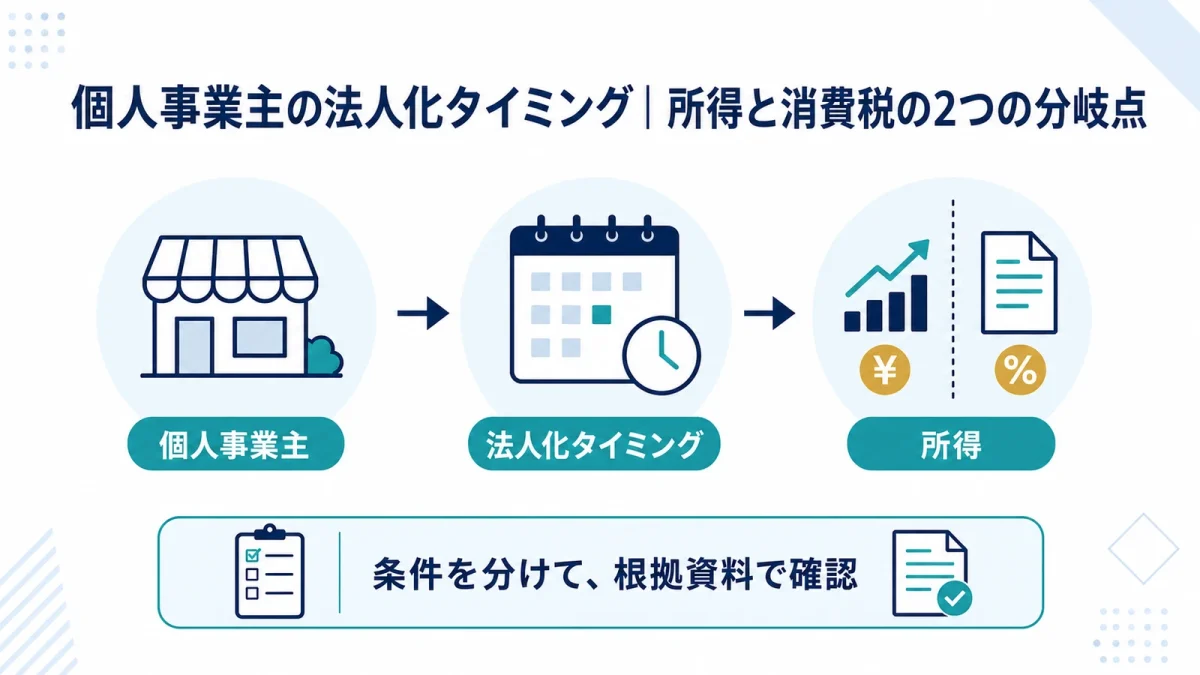 個人事業主の法人化タイミング｜所得と消費税の2つの分岐点