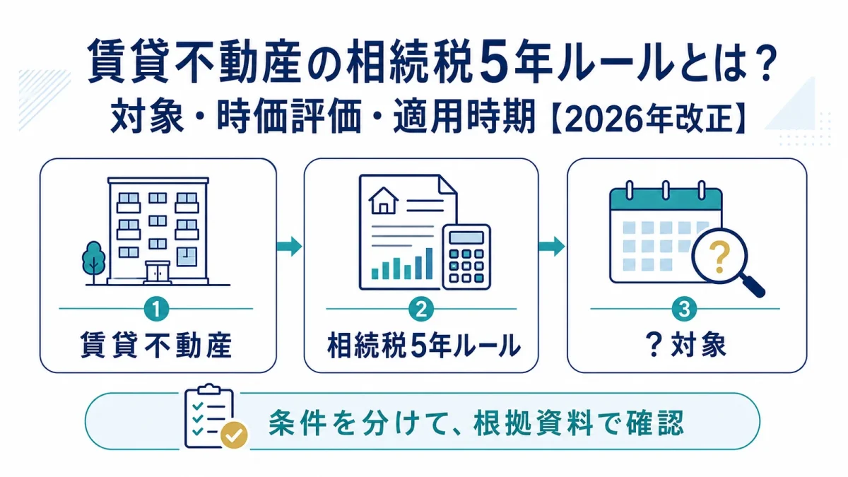 賃貸不動産の相続税5年ルールとは？対象・時価評価・適用時期【2026年改正】
