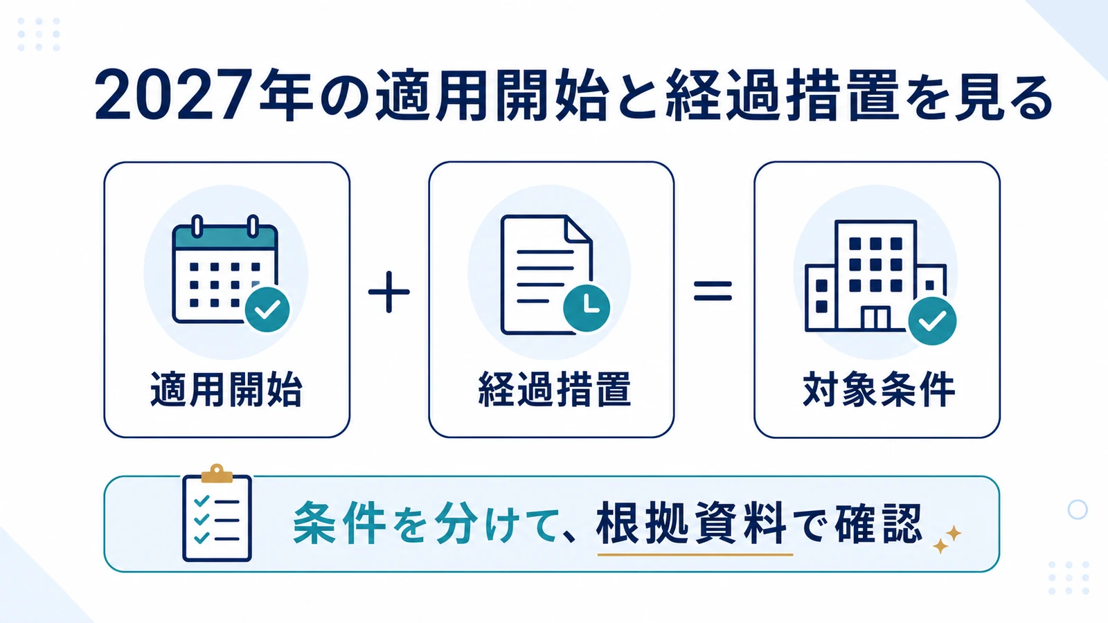 2027年の適用開始と経過措置を見る