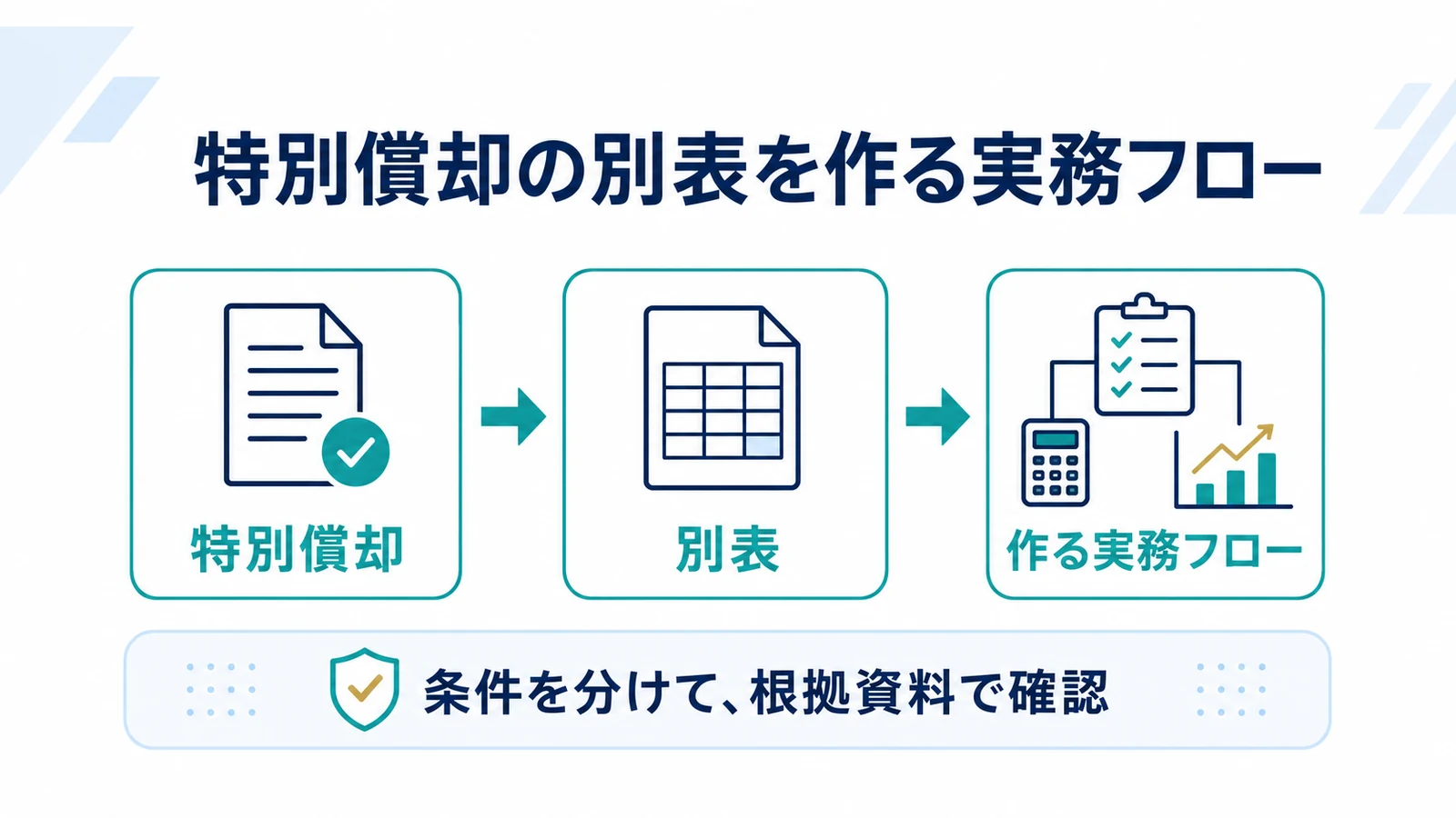 特別償却の別表を作る実務フロー