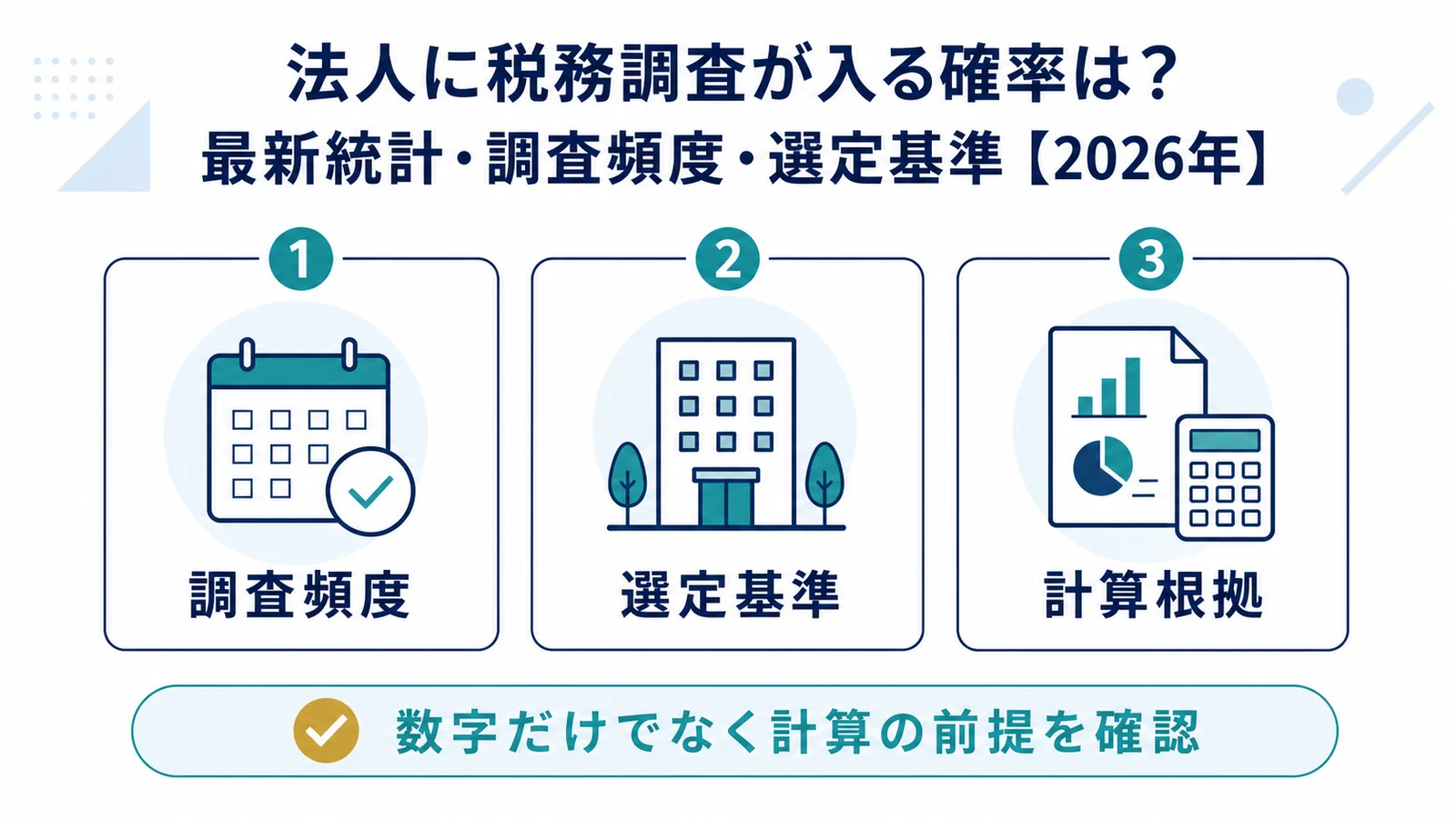 法人に税務調査が入る確率は？最新統計・調査頻度・選定基準【2026年】
