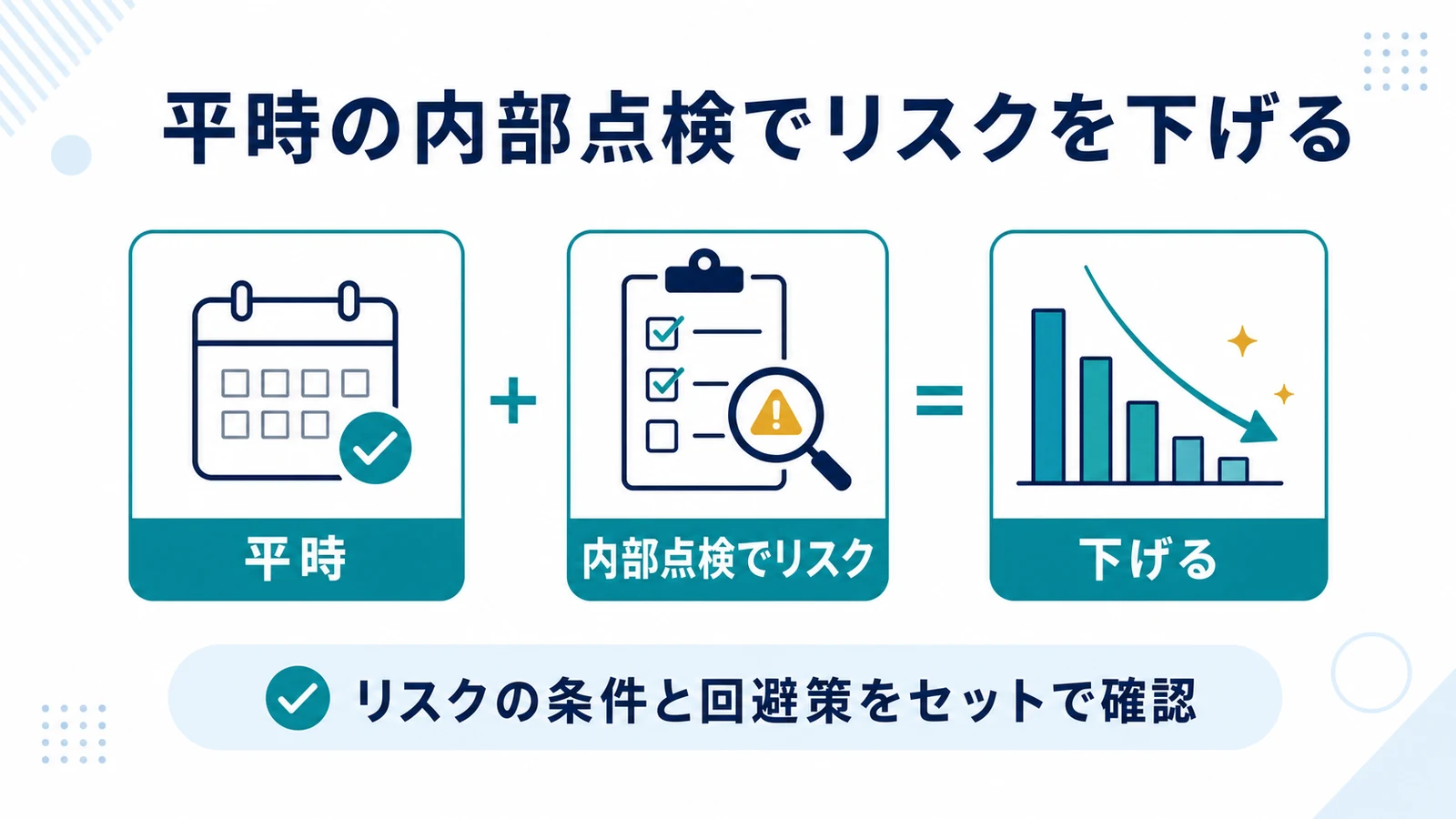 平時の内部点検でリスクを下げる