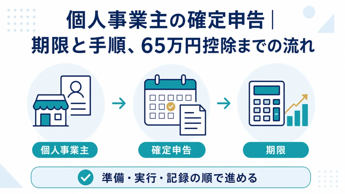 個人事業主の確定申告｜期限と手順、65万円控除までの流れ