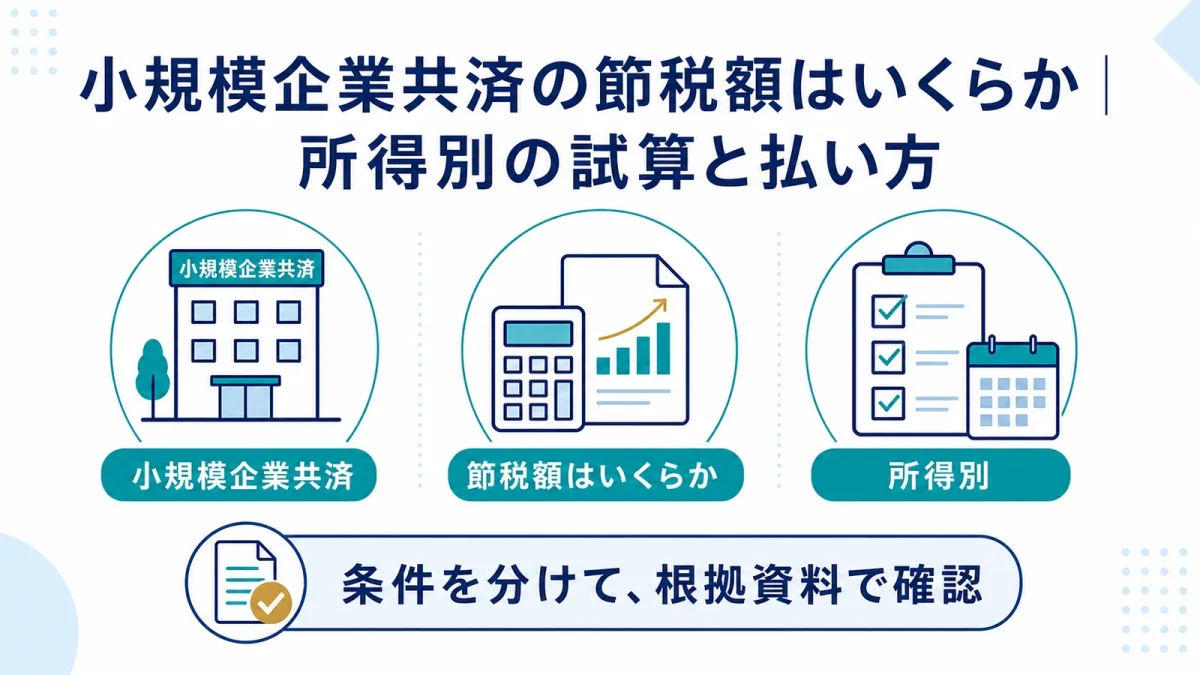 小規模企業共済の節税額はいくらか｜所得別の試算と払い方