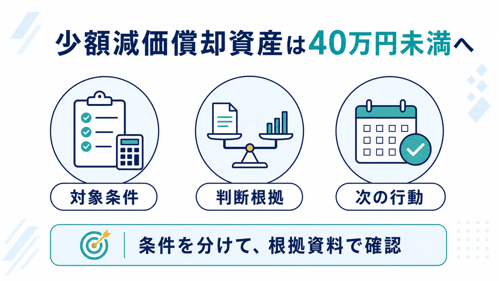 少額減価償却資産は40万円未満へ
