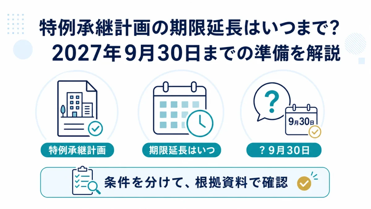 特例承継計画の期限延長はいつまで？2027年9月30日までの準備を解説
