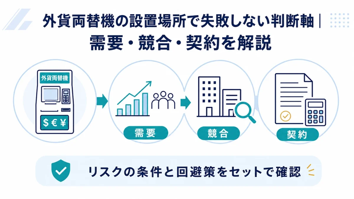 外貨両替機の設置場所で失敗しない判断軸｜需要・競合・契約を解説