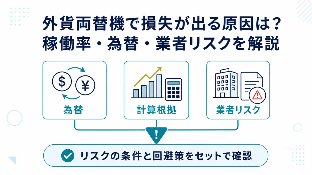 外貨両替機で損失が出る原因は？稼働率・為替・業者リスクを解説