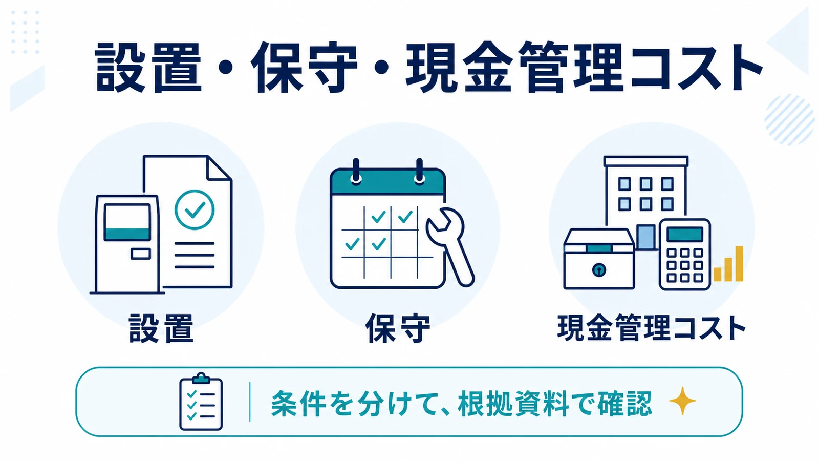 設置・保守・現金管理コスト