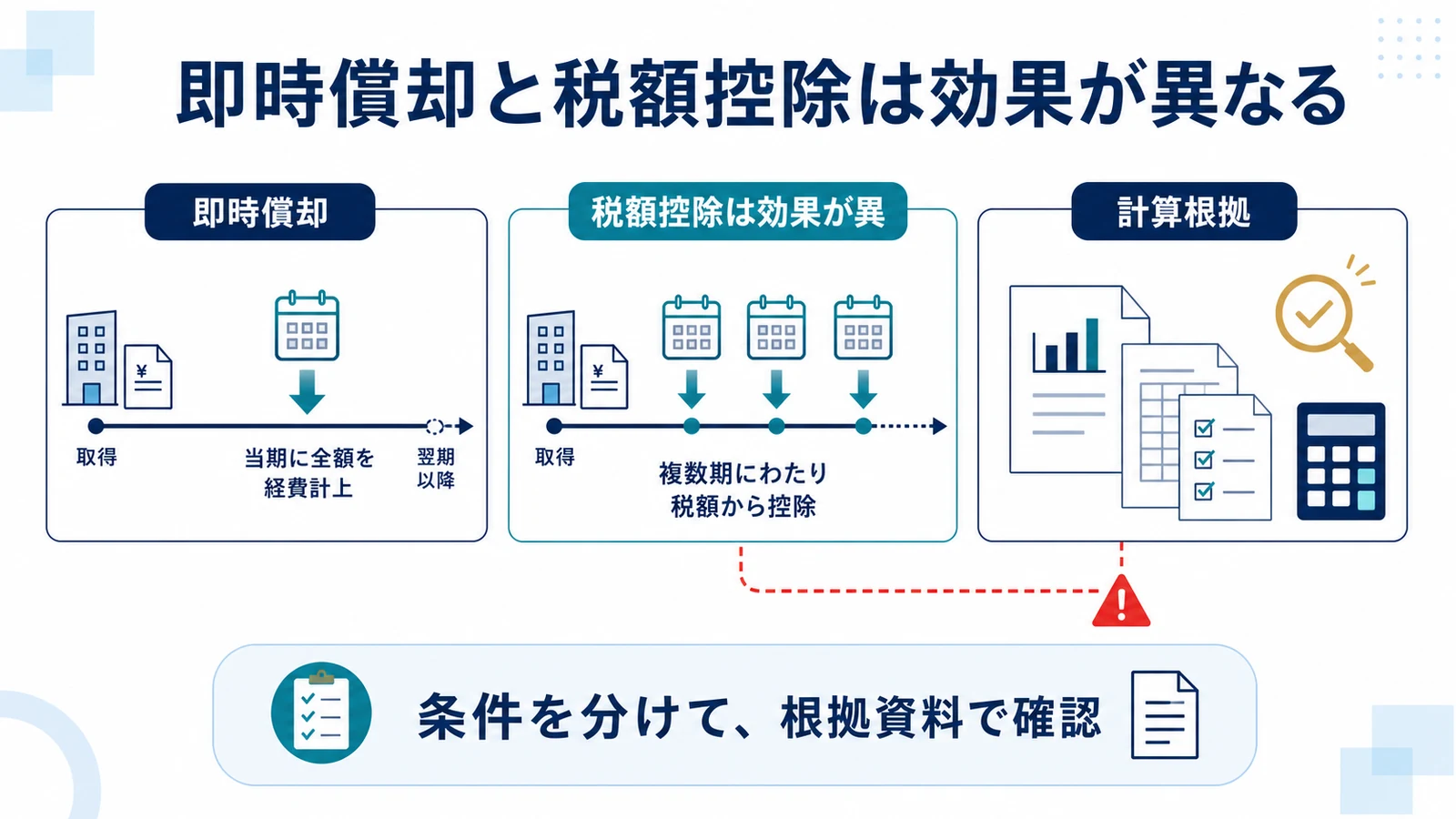 即時償却と税額控除は効果が異なる