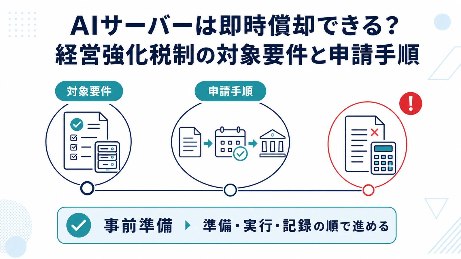 AIサーバーは即時償却できる？経営強化税制の対象要件と申請手順