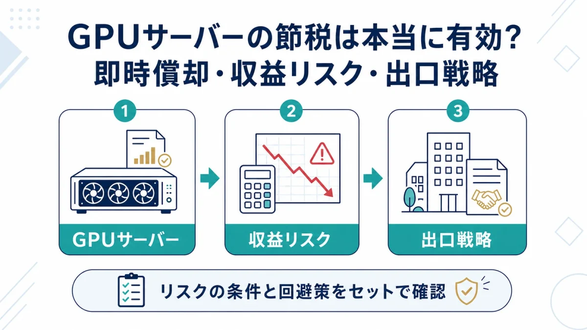 GPUサーバーの節税は本当に有効？即時償却・収益リスク・出口戦略