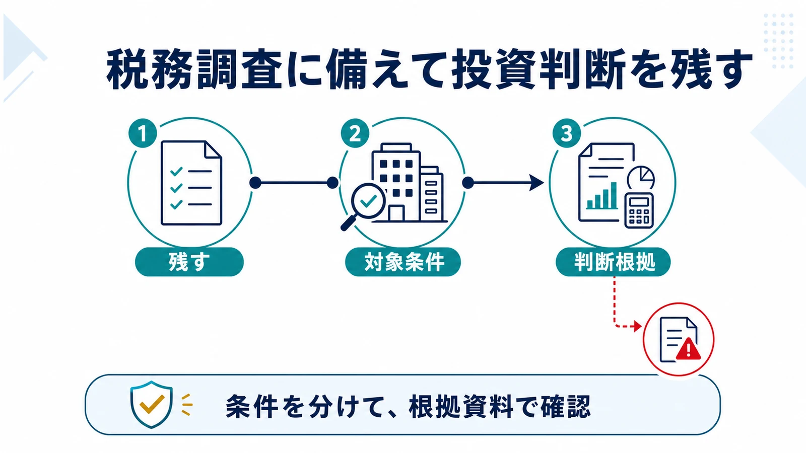 税務調査に備えて投資判断を残す
