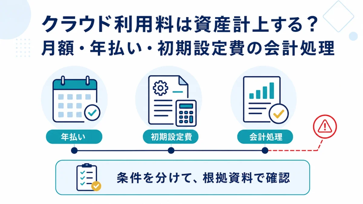 クラウド利用料は資産計上する？月額・年払い・初期設定費の会計処理