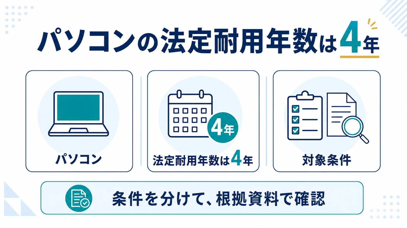 パソコンの法定耐用年数は4年