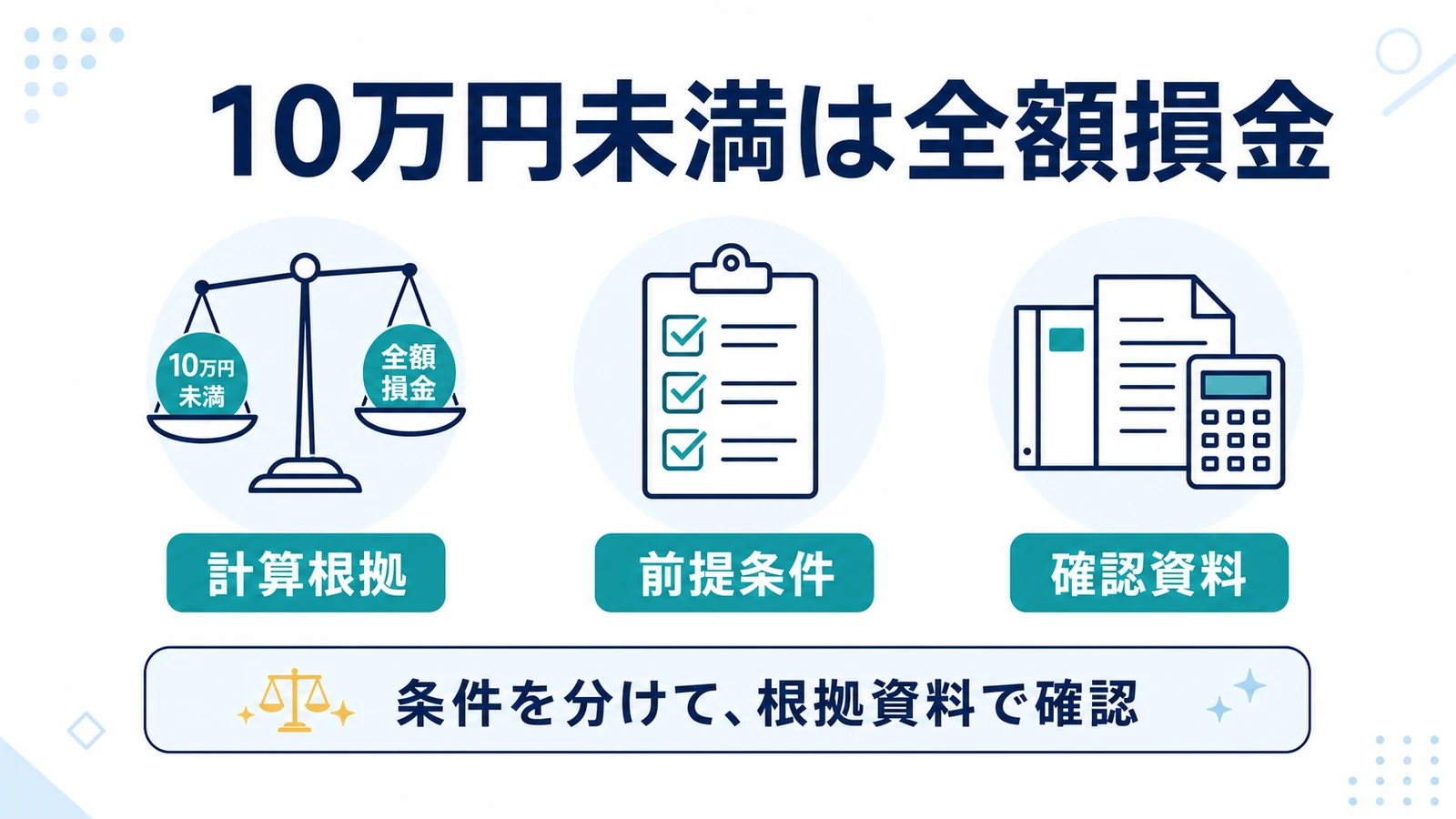 10万円未満は全額損金
