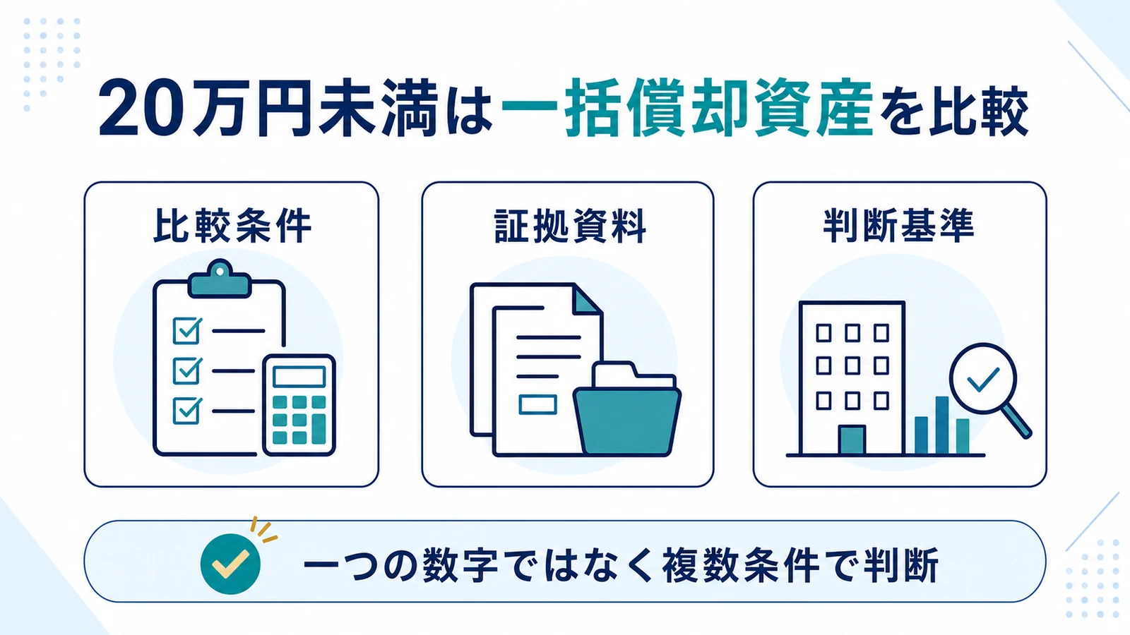 20万円未満は一括償却資産を比較