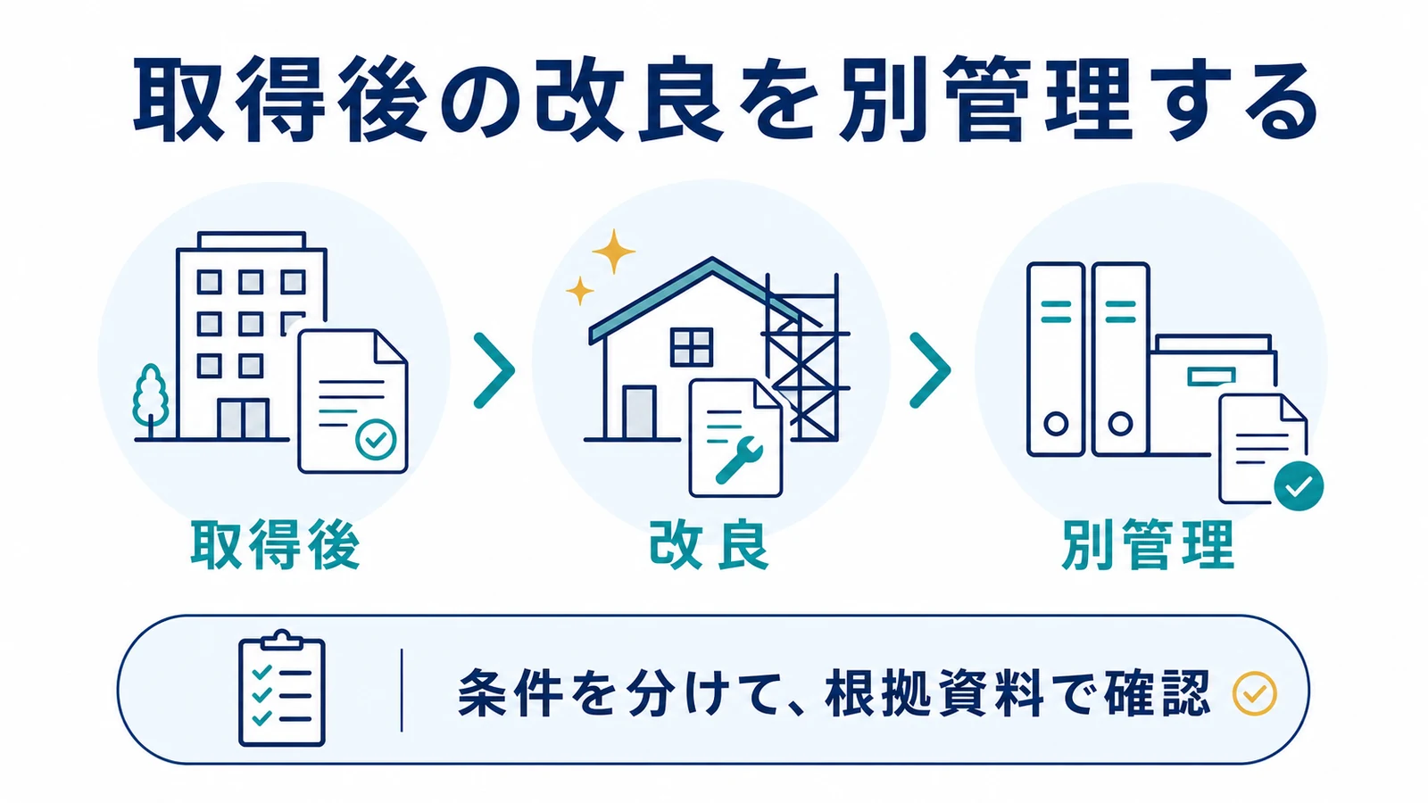取得後の改良を別管理する