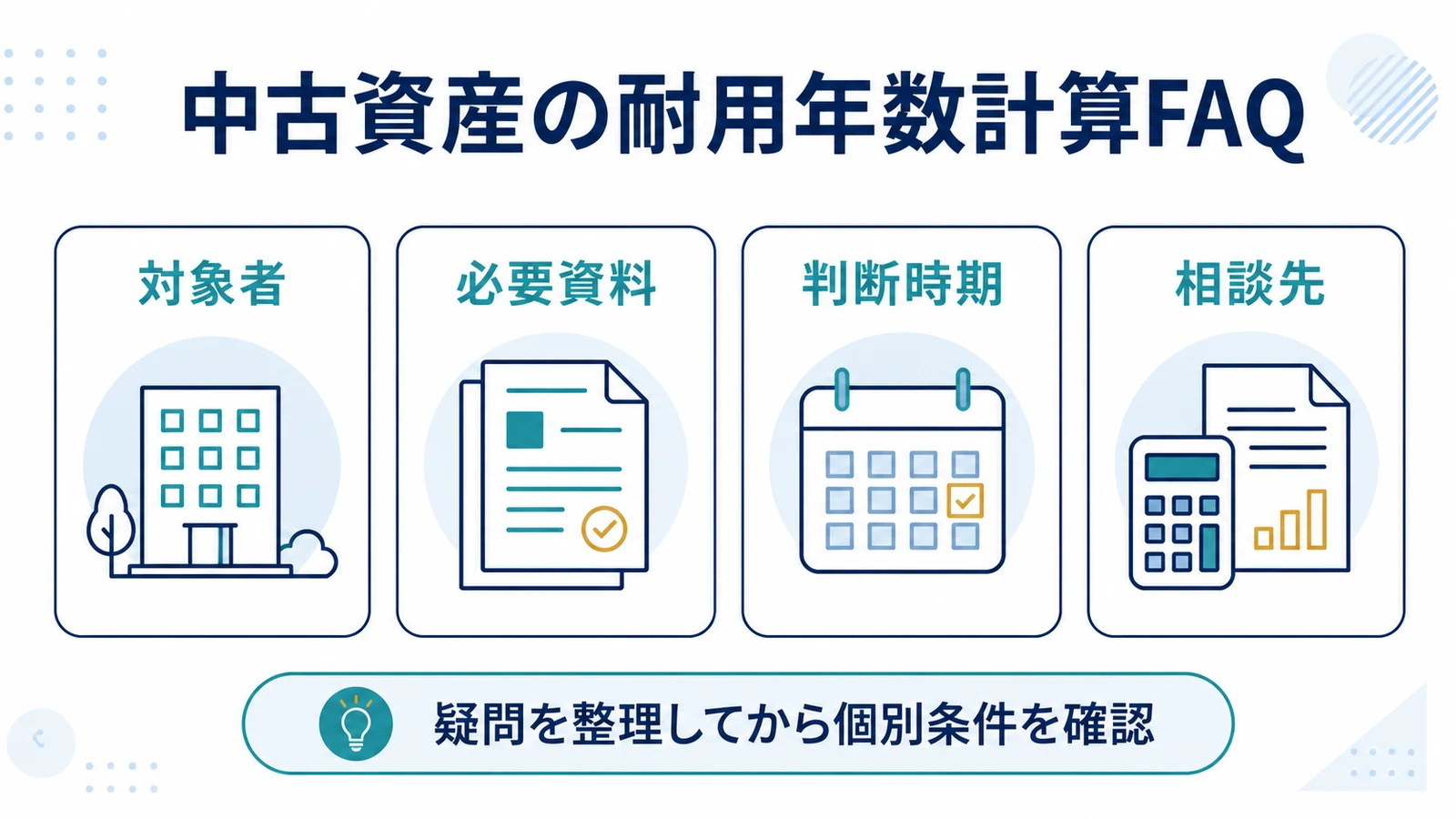 中古資産の耐用年数計算FAQ