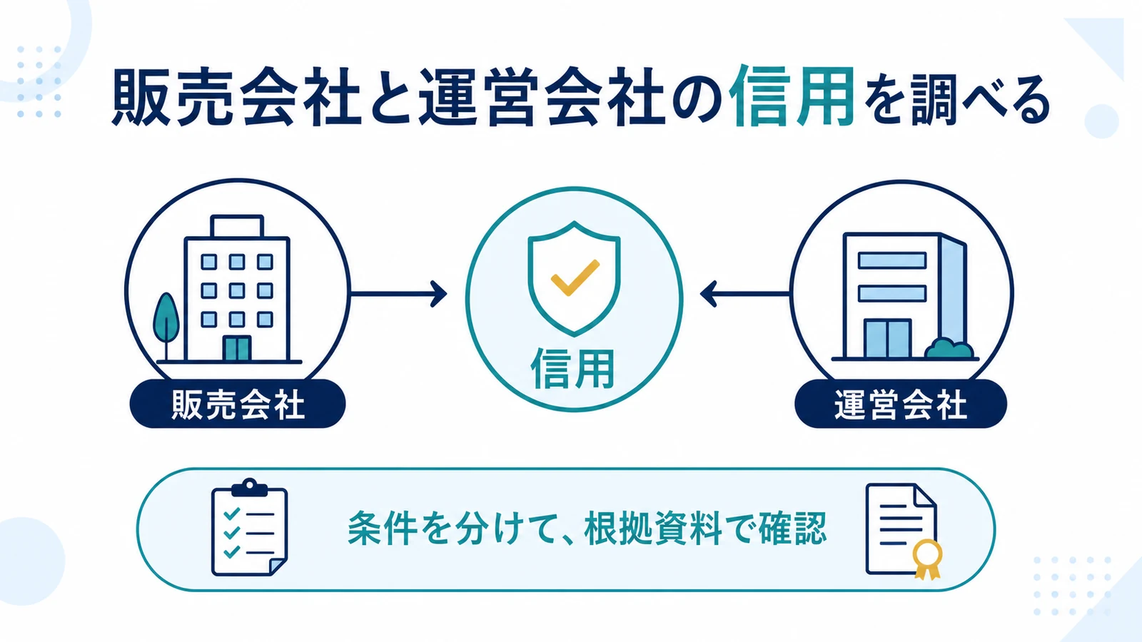 販売会社と運営会社の信用を調べる