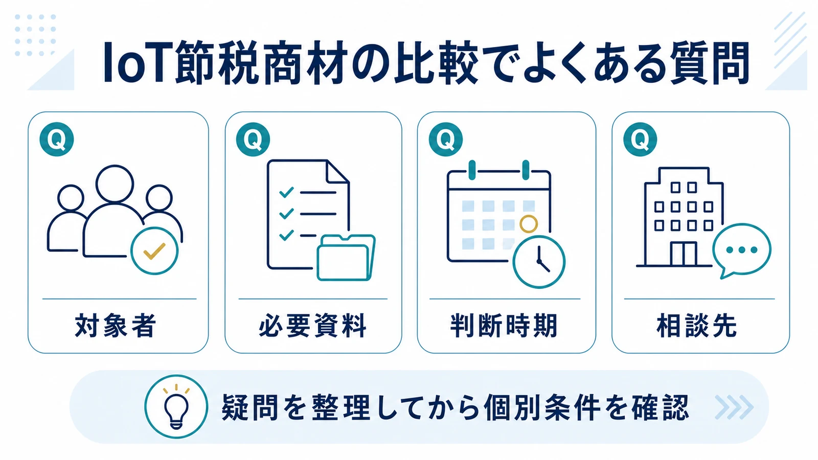 IoT節税商材の比較でよくある質問