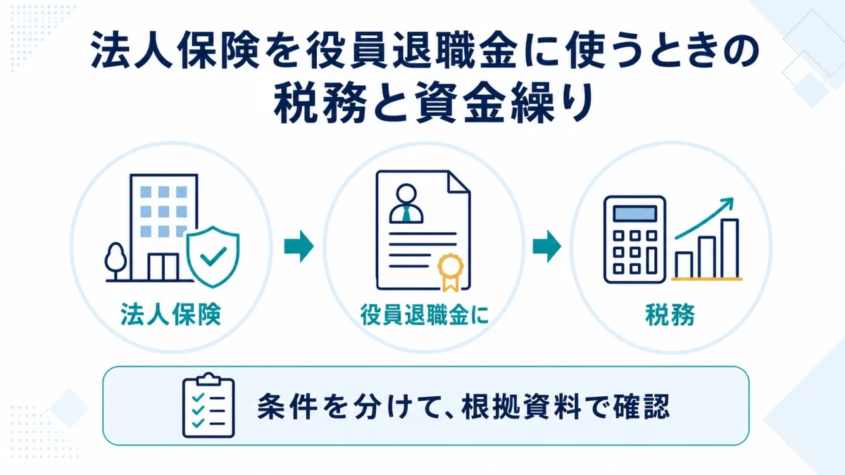 法人保険を役員退職金に使うときの税務と資金繰り